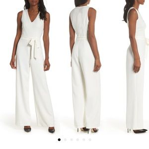 Vince Camuto BLACK Tie Front Wide Leg Jumpsuit